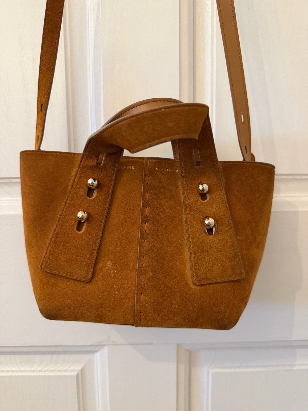 Frame Denim Chestnut Suede Mini Tote Shoulder Bag